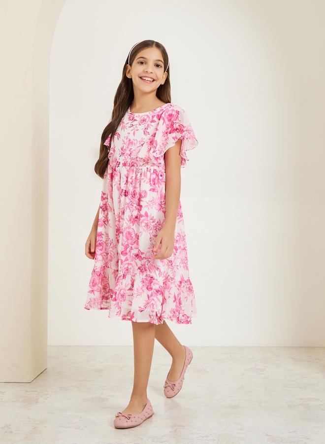 ستايلي فستان شيفون مطبع بطبعة زهور - Image 1